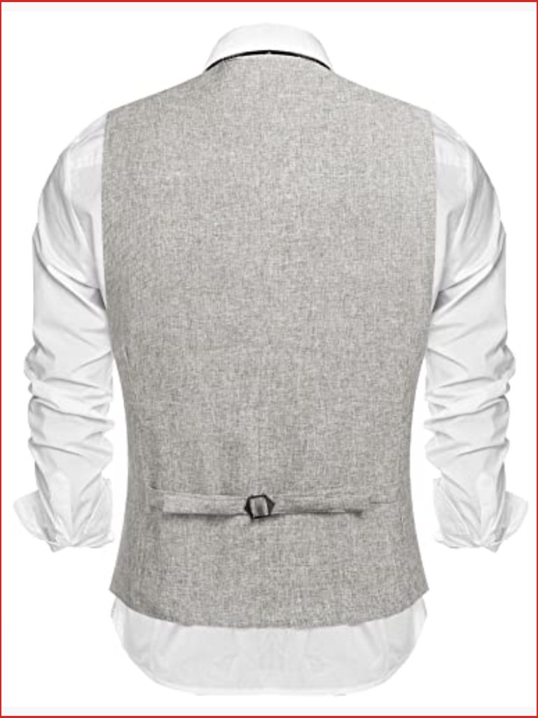 Slim Fit Suit Vest With Adjustable Back Strap